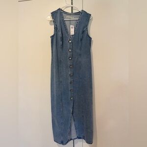 Abercrombie & Fitch Sleeveless Blue Midi Dress